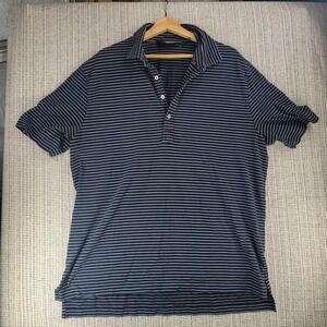 Polo Golf Ralph Lauren‎ Polo Shirt Mens XL Blue White Striped Stretch Lisle Peru